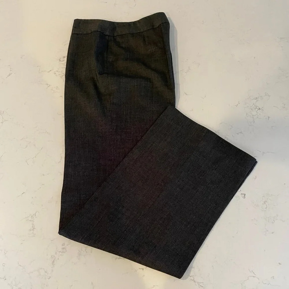 Jones NY Collection Stretch Wide Leg Mid Rise Poly Blend Pants Black Grey Sz 4 - Picture 2 of 13